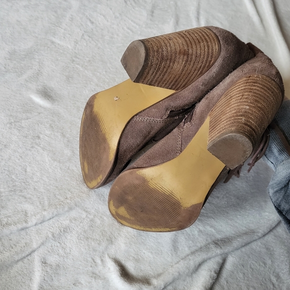 Steve Madden Ohio suede fringe ankle boot brown women's size 8 - Picture 5 of 10